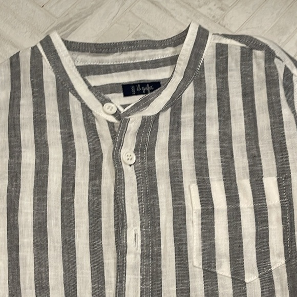 Il Gufo Other - Il Gufo Gray and White linen shirt, size 4